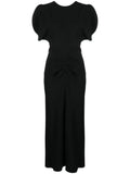 Black Round Neck Midi Dress 1
