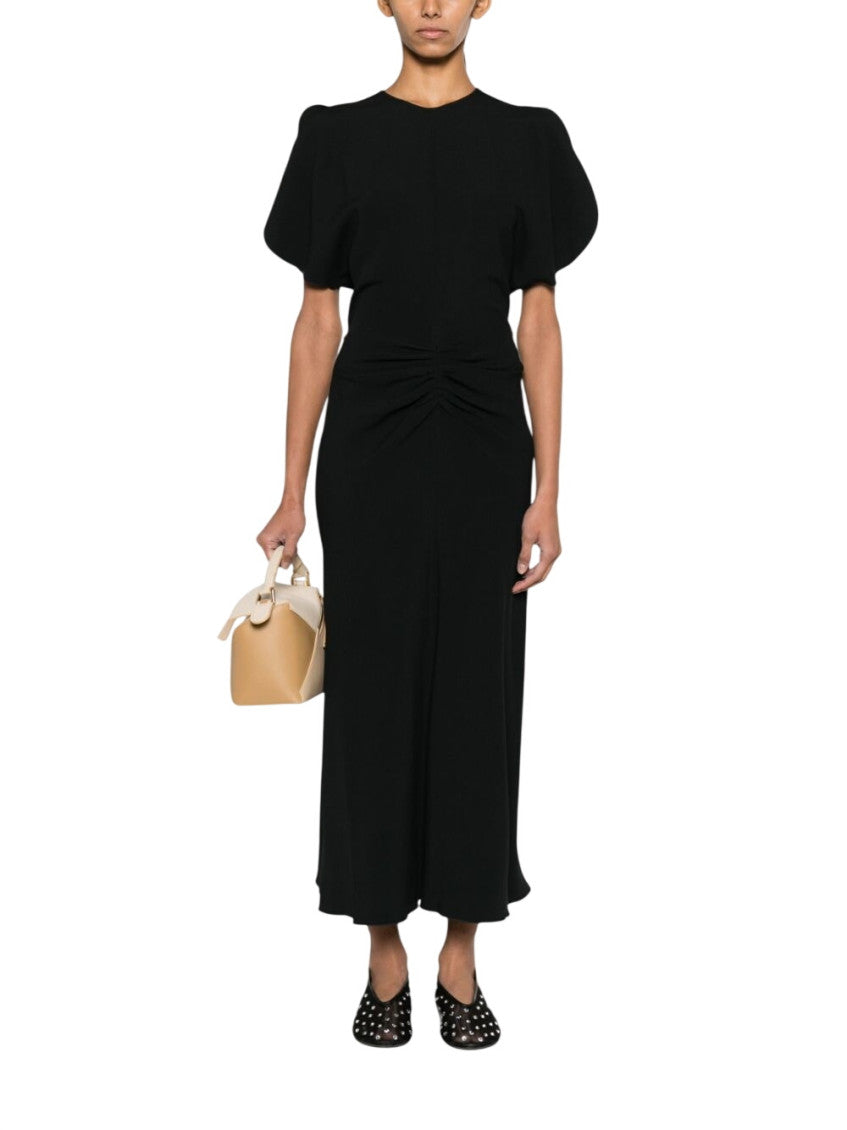 Black Round Neck Midi Dress 2