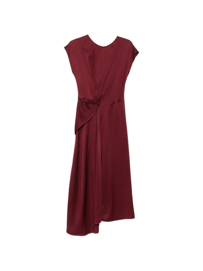 Red Round Neck Midi Dress 1