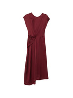 Red Round Neck Midi Dress 1