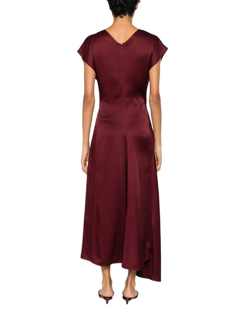Red Round Neck Midi Dress 3
