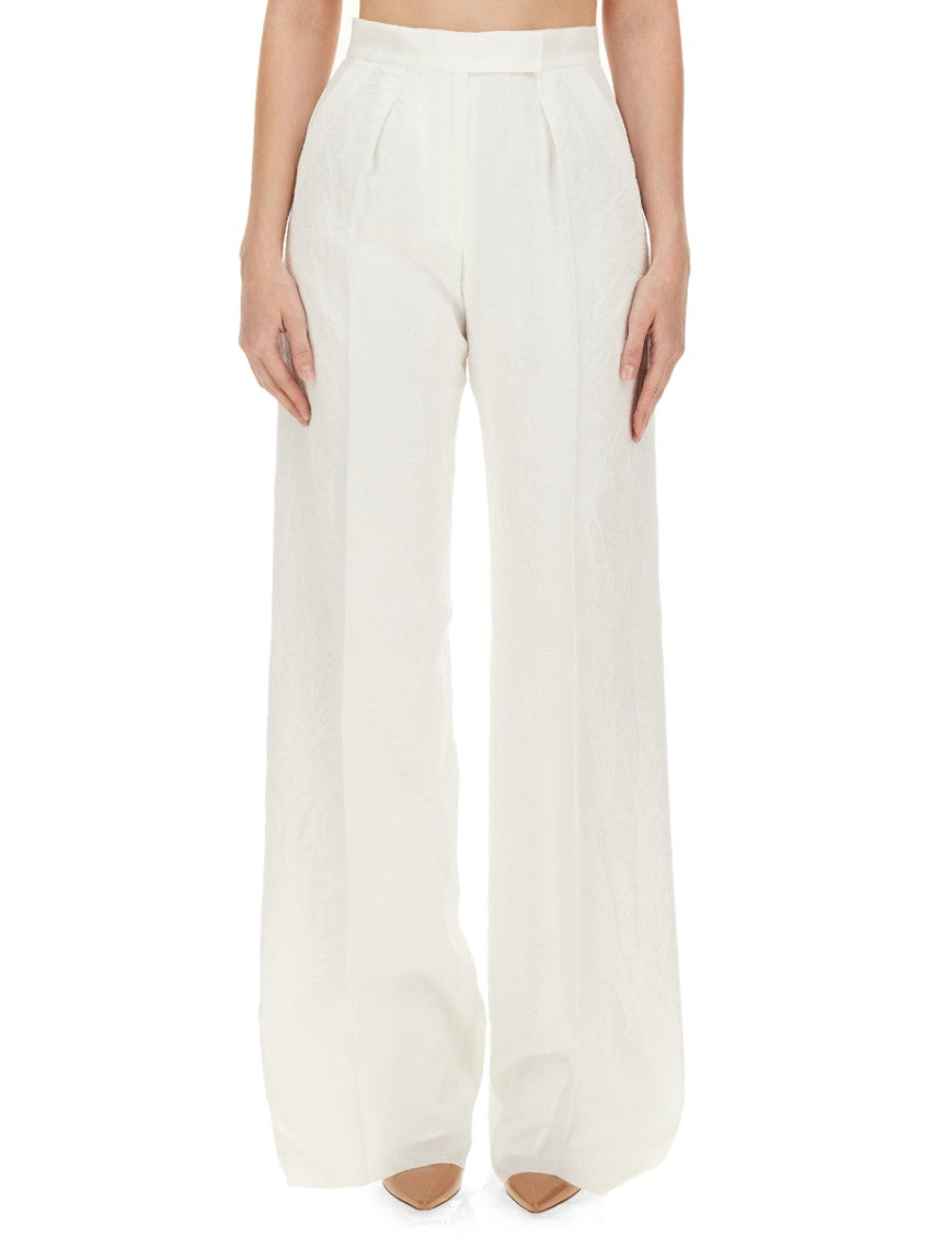 White Straight Flat Front Pant 1