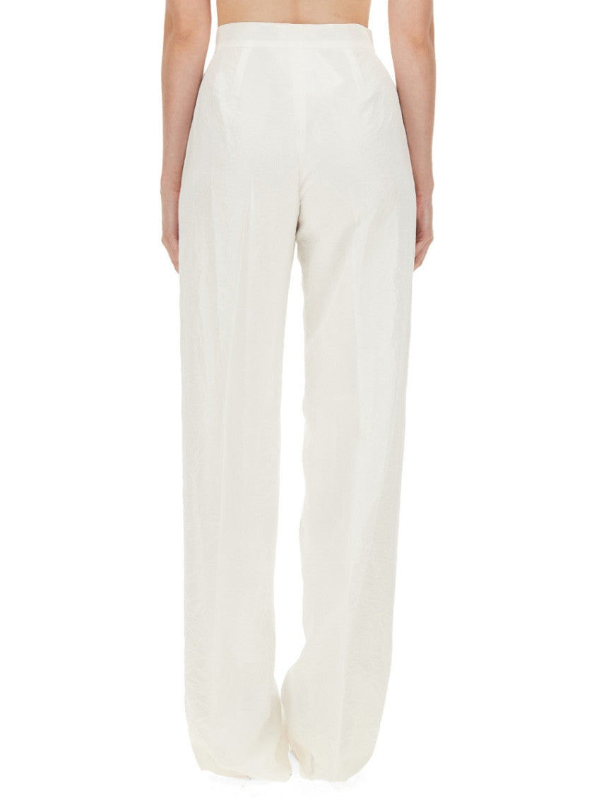 White Straight Flat Front Pant 2