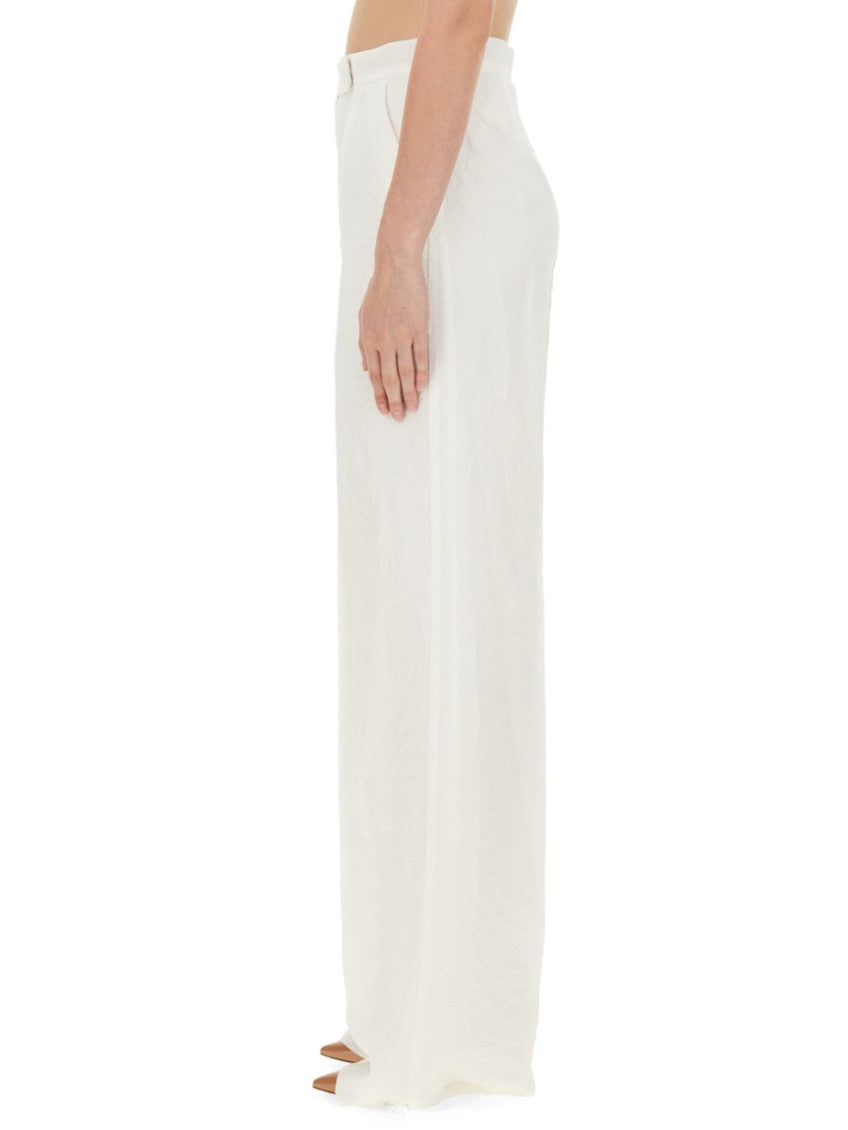 White Straight Flat Front Pant 4