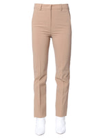 Beige Slim Flat Front Pants 1