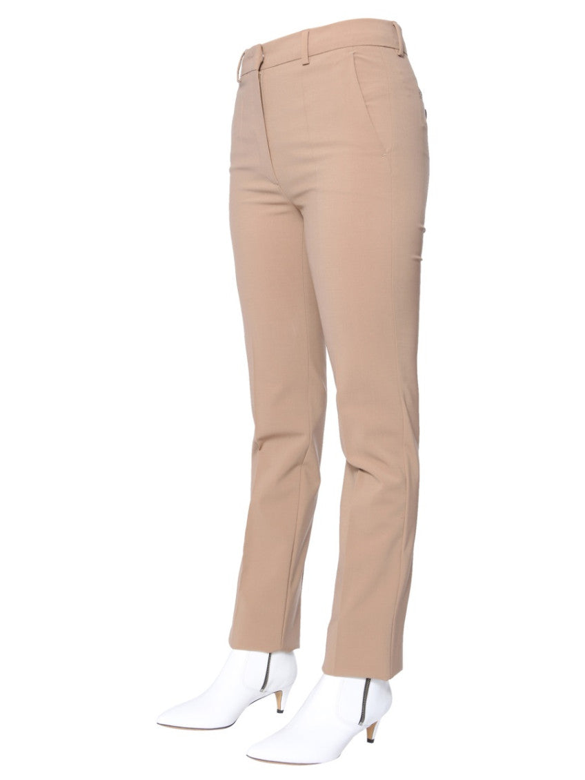 Beige Slim Flat Front Pants 3