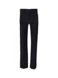 Navy Blue Flared Flat Front Pants 1