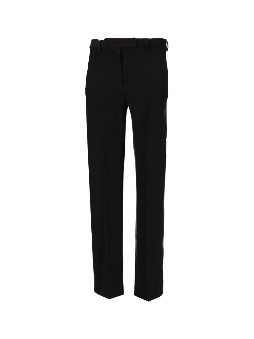 Black Slim Flat Front Pants 1