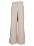 Beige Flared Flat Front Pant 1