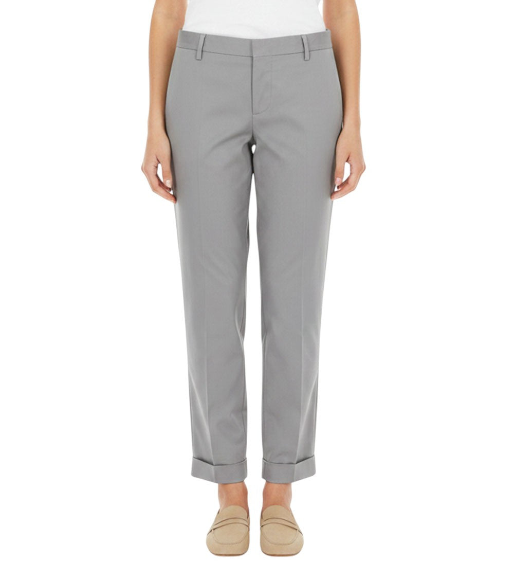 Grey Tailored Flat Front Pants 1