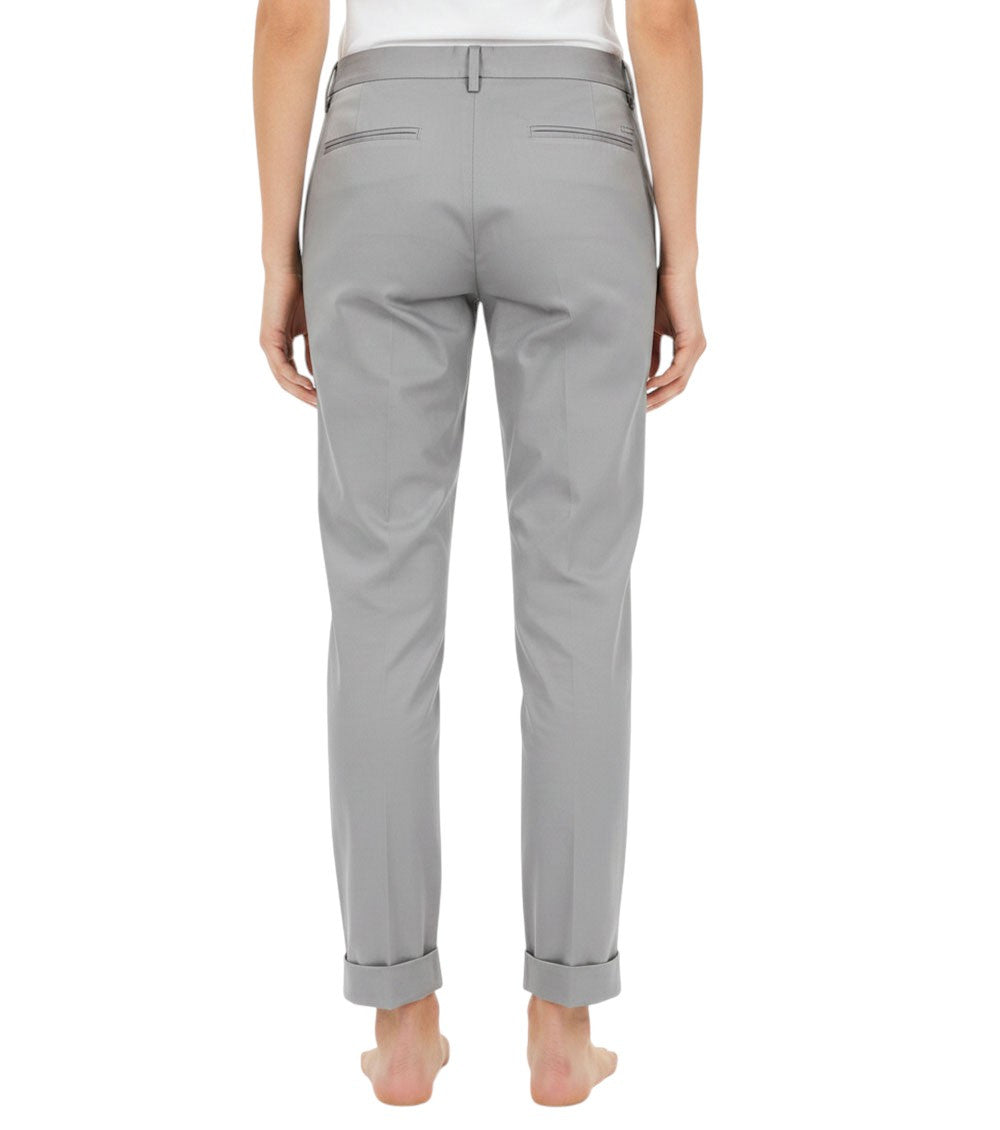 Grey Tailored Flat Front Pants 2