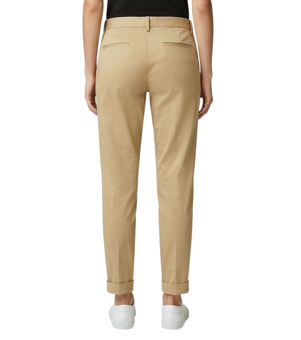 Beige Tapered Flat Front Pant 2