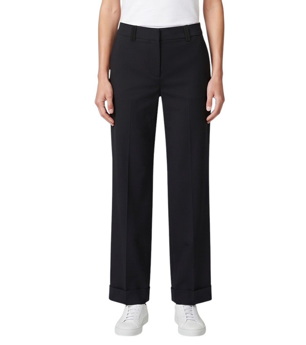 Black Tailored Flat Front Pants 1