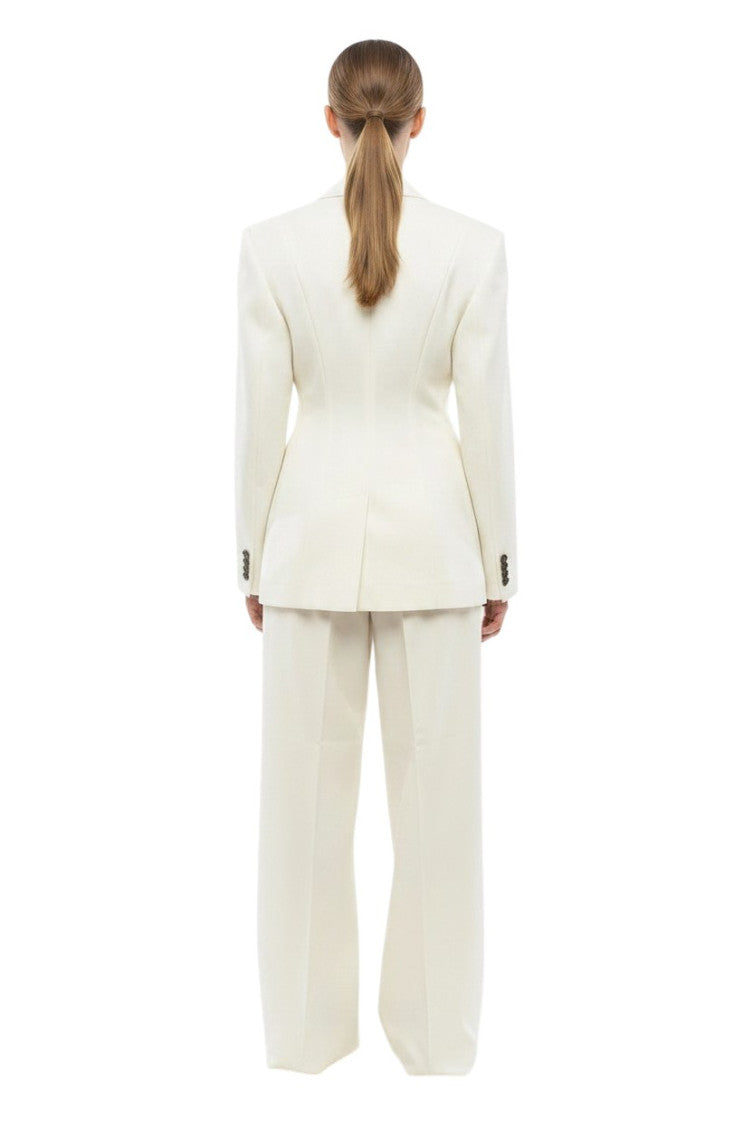 White Solid Peaked Lapel Suit 2