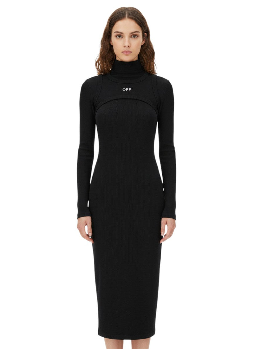Black Turtle Neck Maxi Dress 3