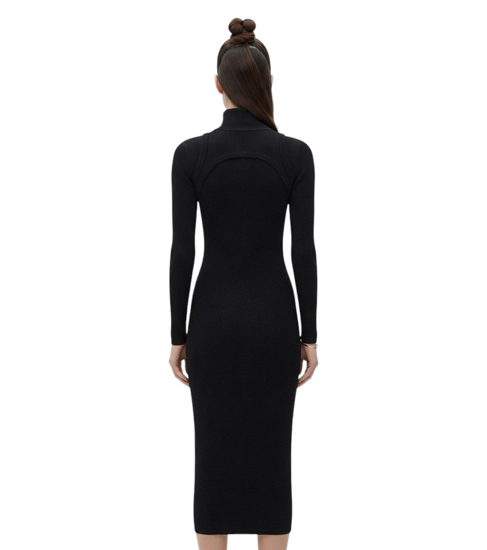 Black Turtle Neck Maxi Dress 4