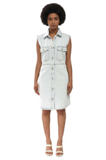Sky Blue Solid Shirt Dress 1
