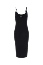 Black Logo Scoop Neck Midi Dress 1