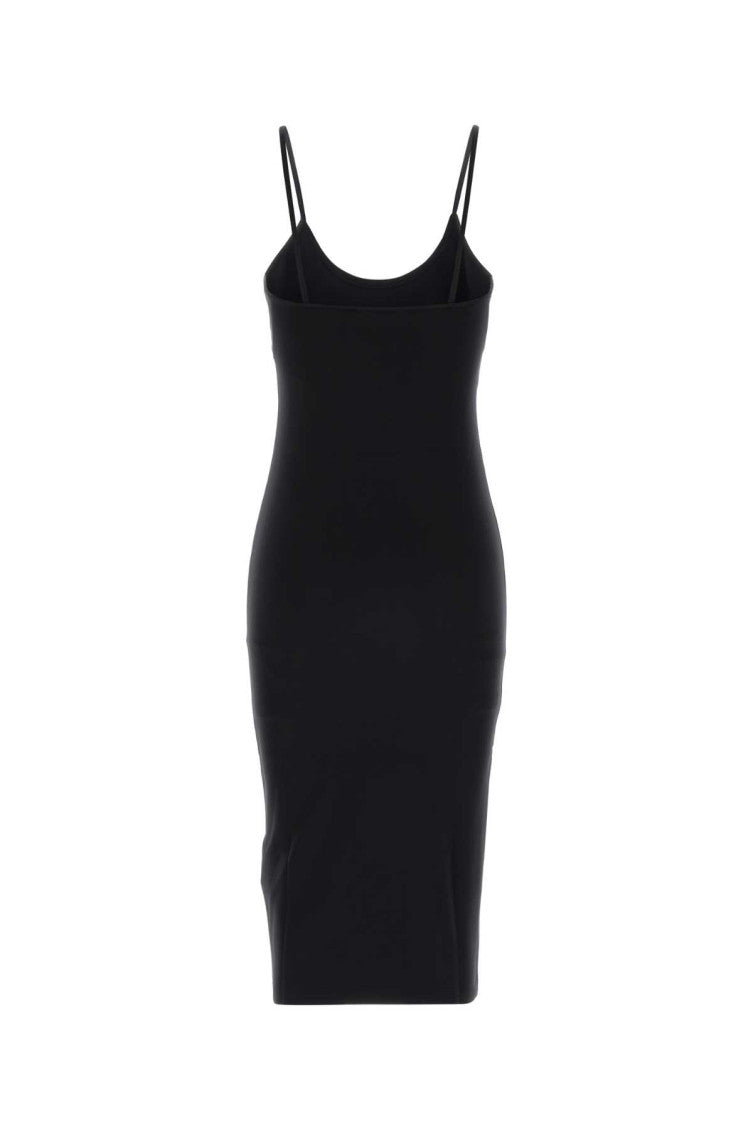 Black Logo Scoop Neck Midi Dress 2