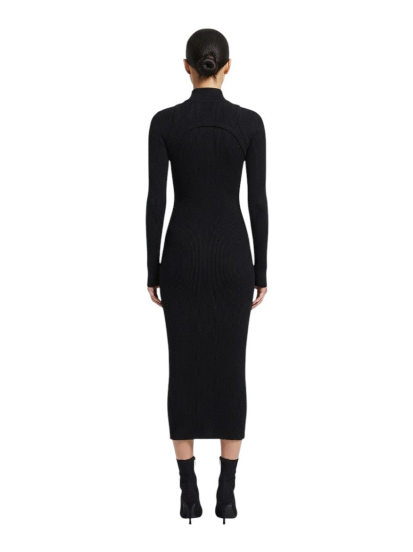 Black Turtle Neck Midi Dress 4