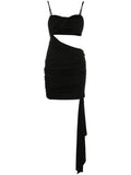 Black Sweet Heart Neck Mini Dress 1
