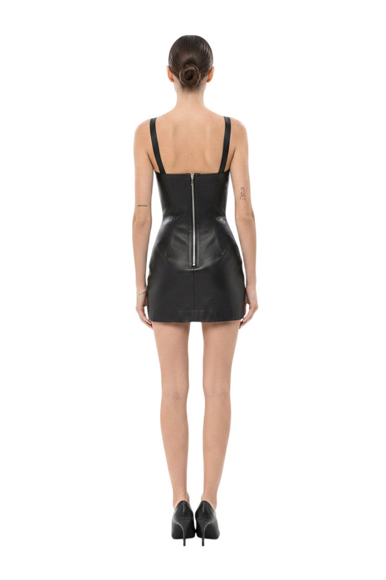 Black Sweet Heart Neck Mini Dress 2