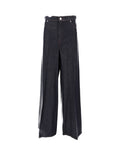 Dark Blue Relaxed Flat Front Pants 1