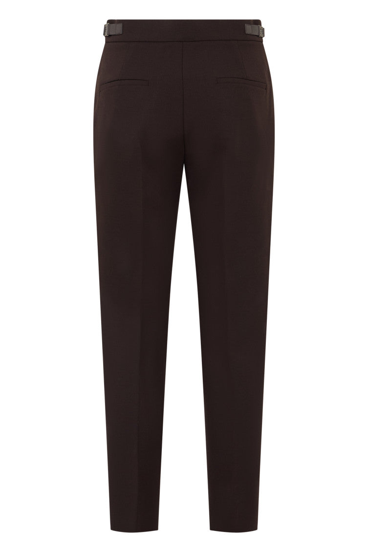 Maroon Slim Flat Front Pants 2