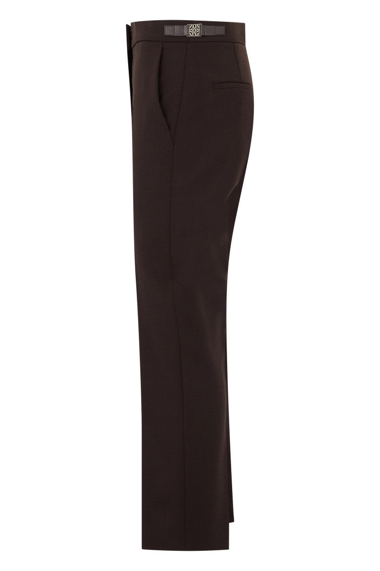 Maroon Slim Flat Front Pants 3
