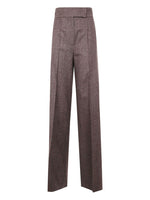 Brown Straight Flat Front Pants 1