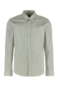 Green Slim Striped Shirt 1