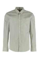 Green Slim Striped Shirt 1
