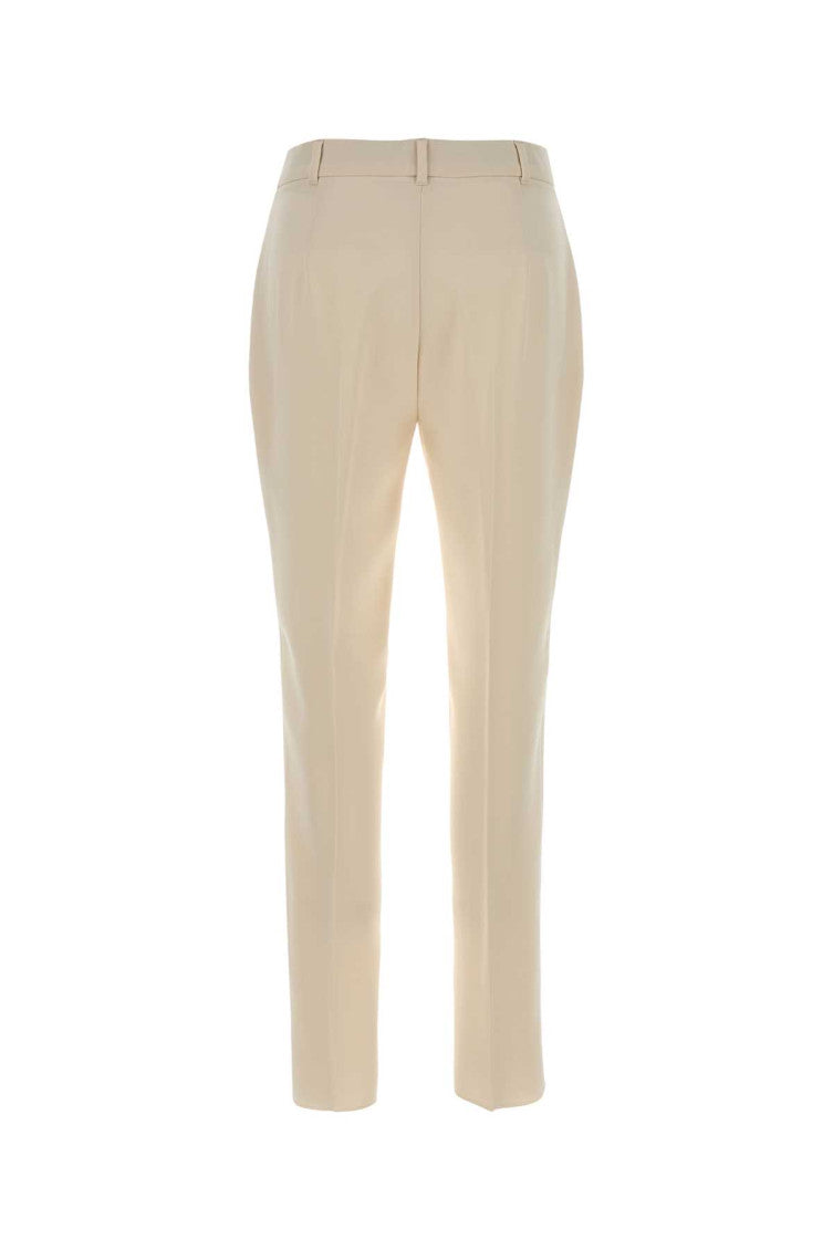 Beige Tailored Flat Front Pants 2