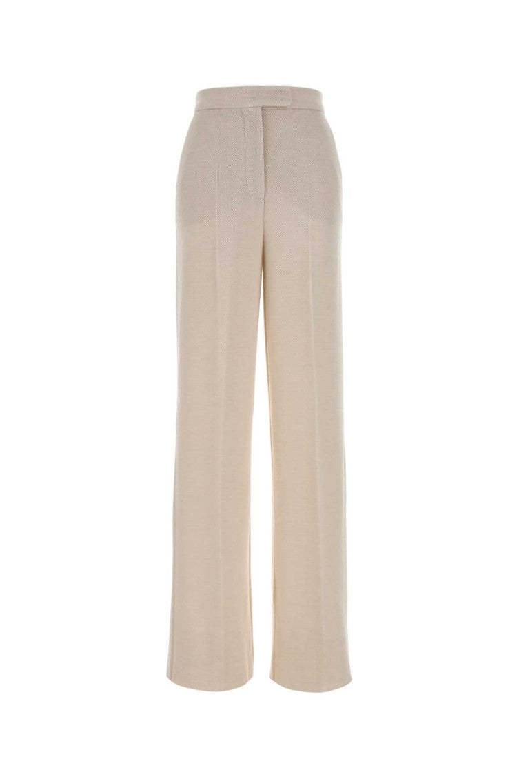 Off White Straight Flat Front Pants 1