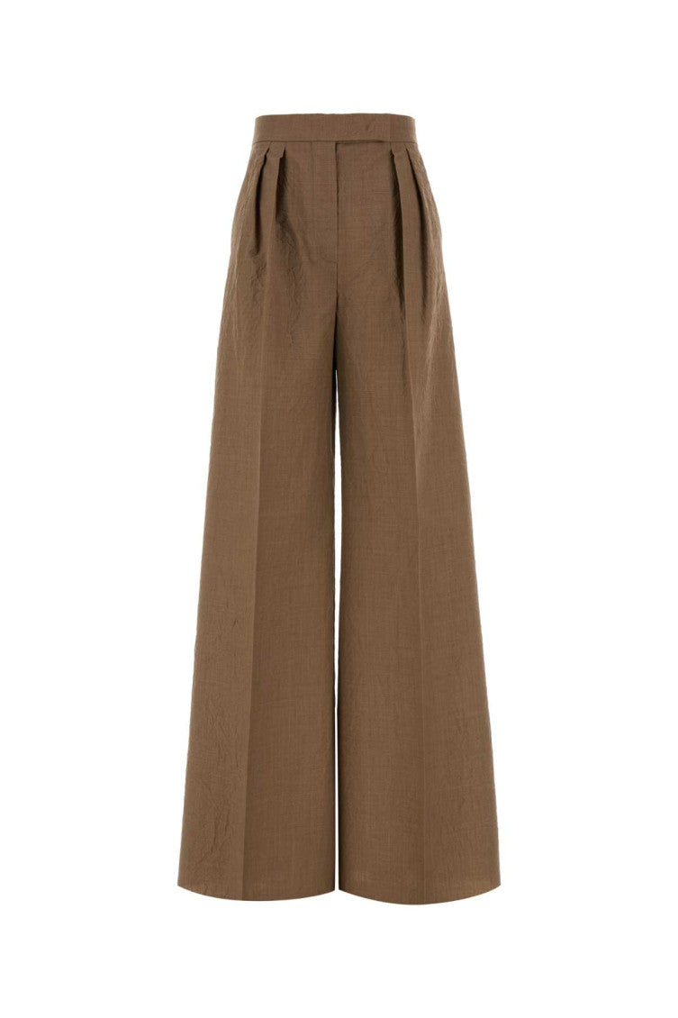Light Brown Flared Pleated Pants 1