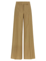 Beige Straight Flat Front Pants 1