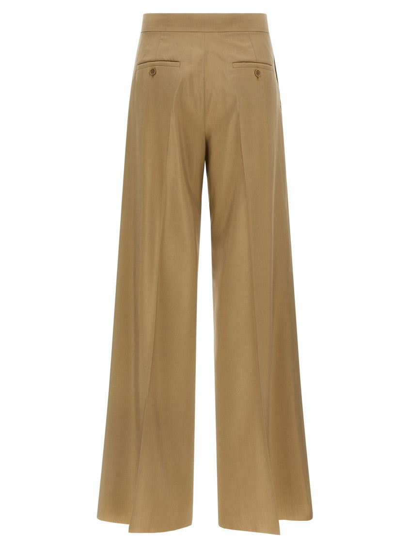 Beige Straight Flat Front Pants 2