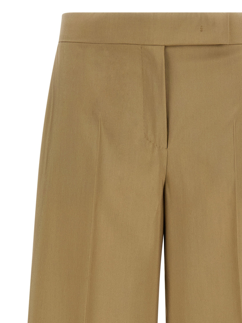 Beige Straight Flat Front Pants 3