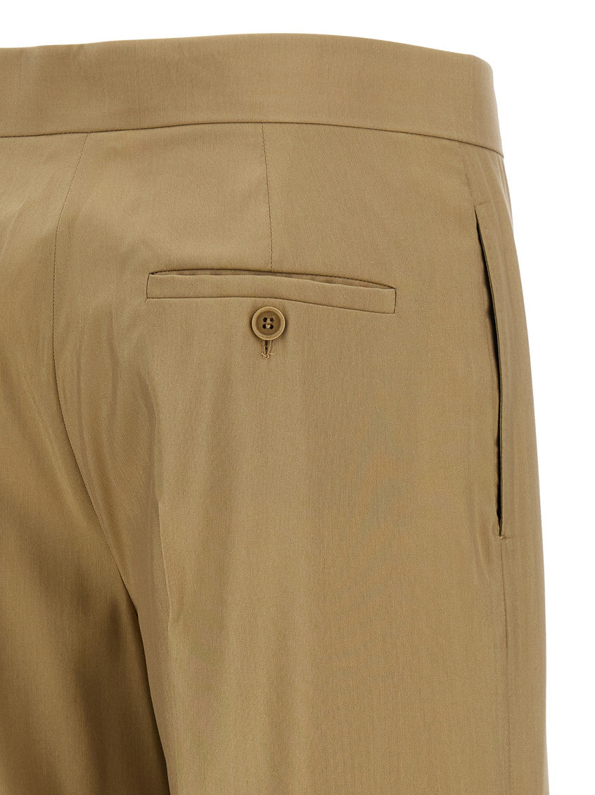 Beige Straight Flat Front Pants 4