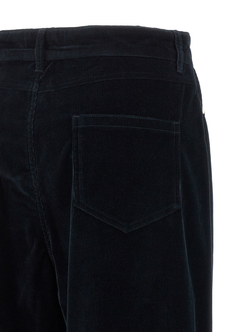 Dark Blue Regular Front Pants 4