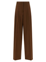 Brown Tailored Pleated Pants 1