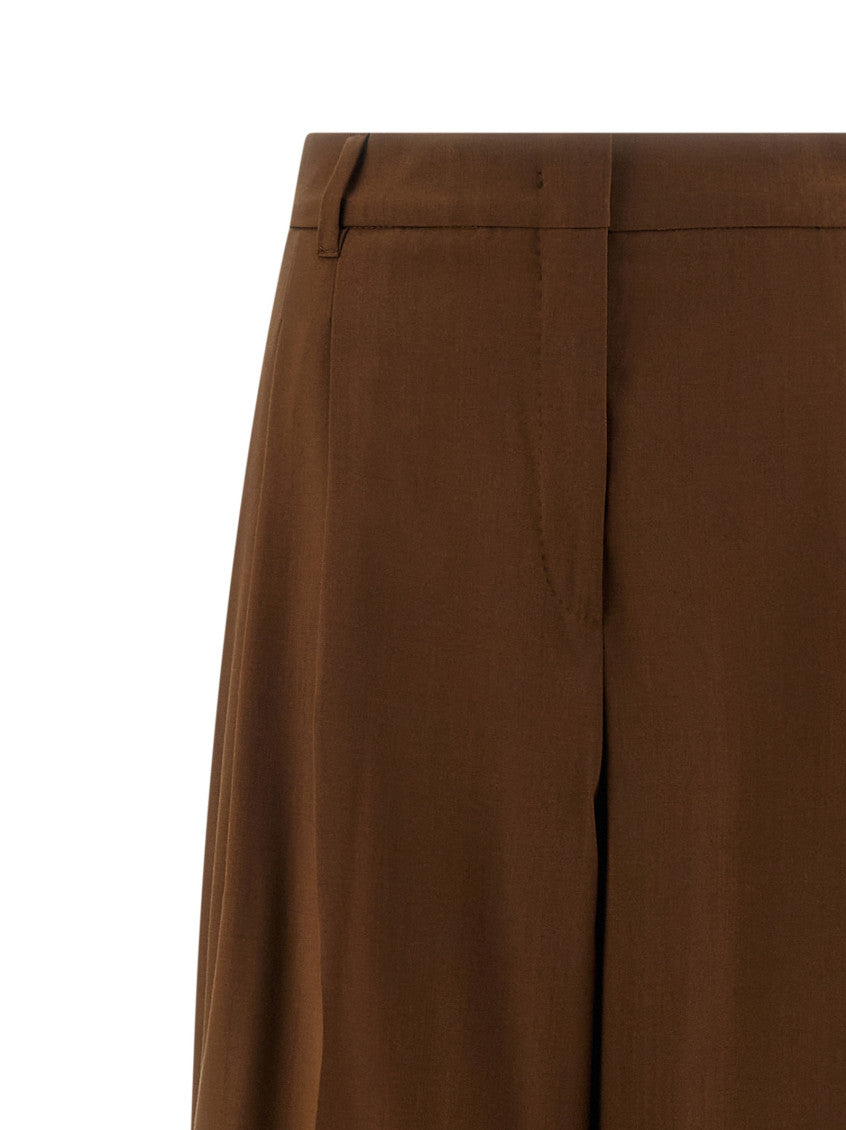 Brown Tailored Pleated Pants 3
