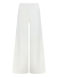 White Flared Flat Front Pant 1