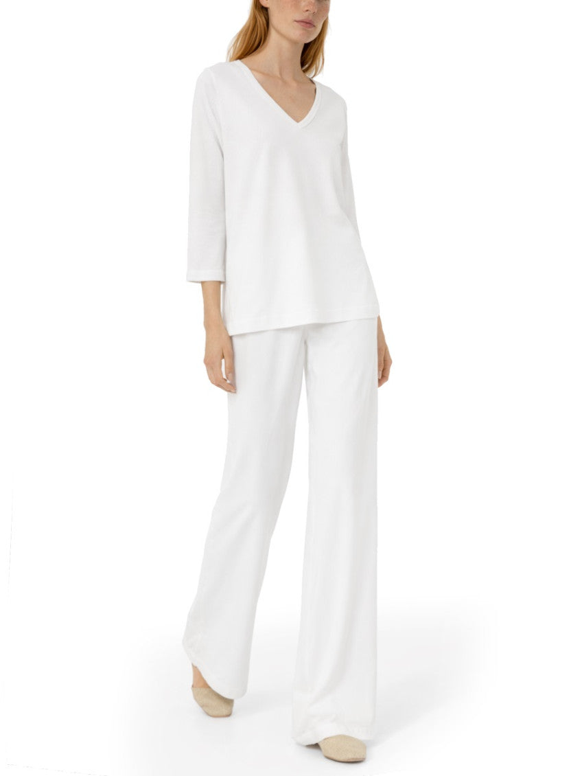 White Flared Flat Front Pant 3