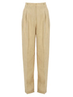 Beige Tapered Pleated Pant 1