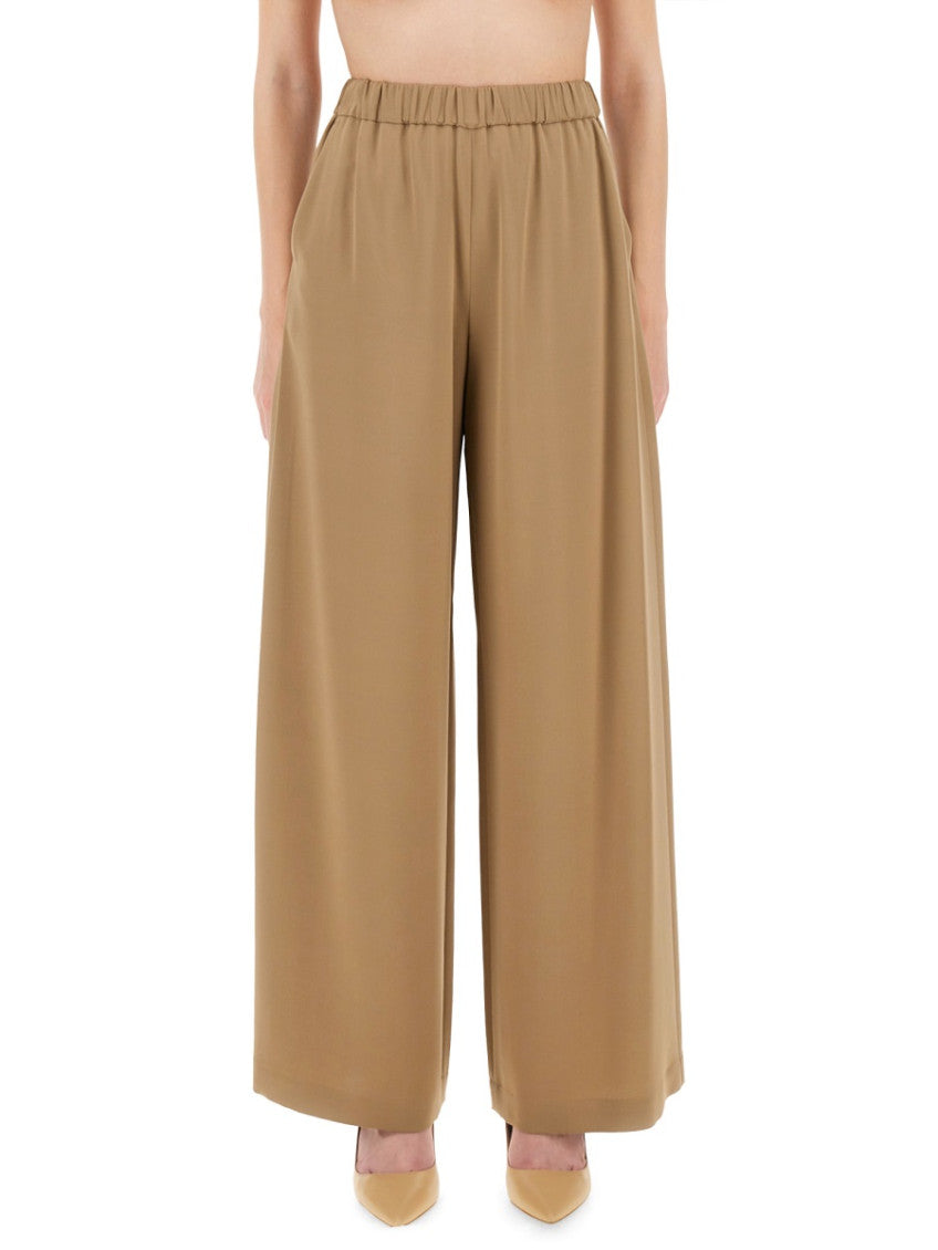 Beige Loose Elasticated Pants 1