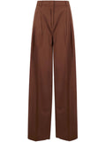 Brown Straight Pleated Pants 1