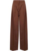 Brown Straight Pleated Pants 1