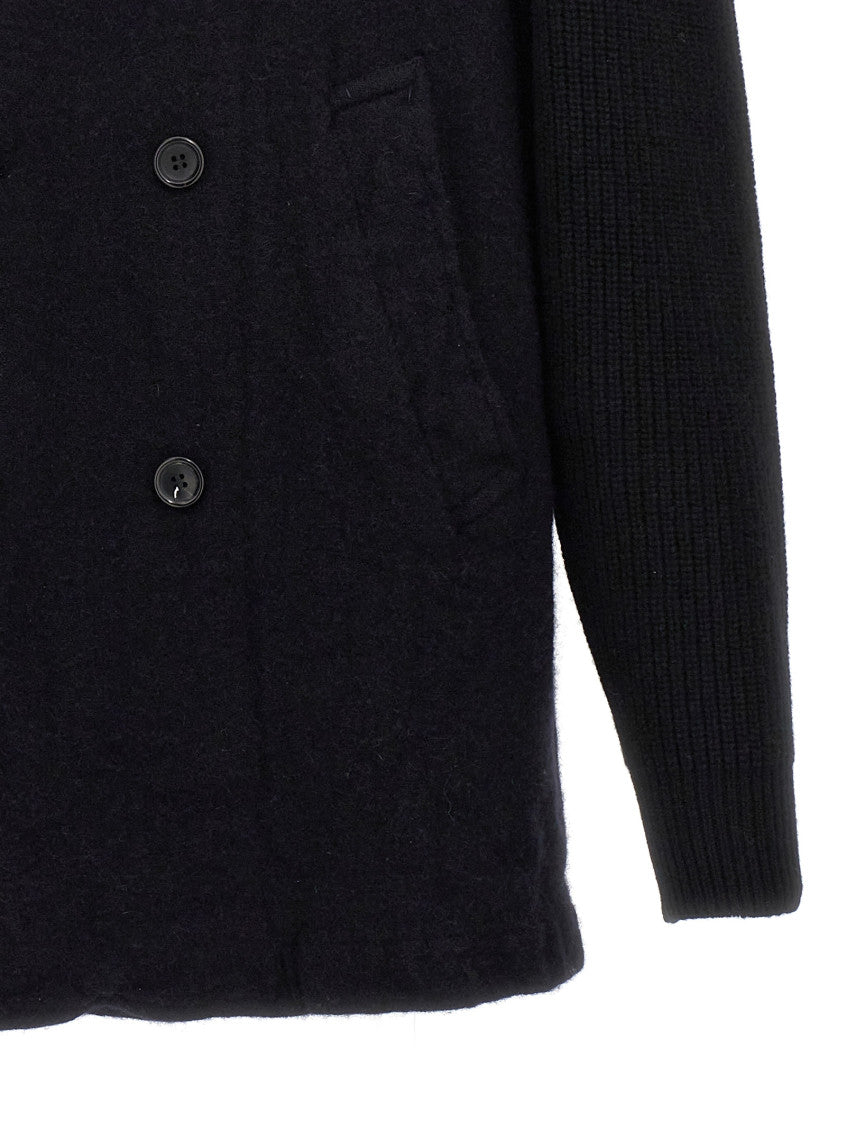 Blue Double Breasted Wool Coat 4