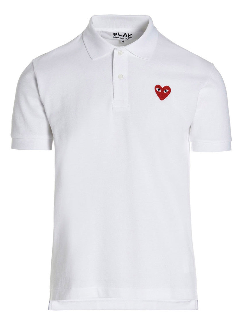 White Embroidered Logo Polo 1